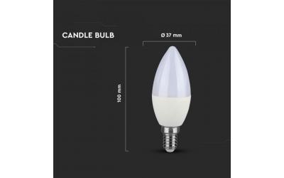 LED žiarovka E14 sviečka 7 W teplá biela 5 rokov záruka