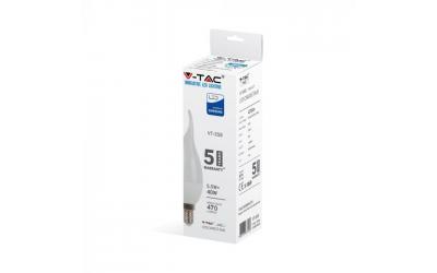 LED žiarovka E14 5,5 W sviečka so špičkou teplá biela 5 rokov záruka