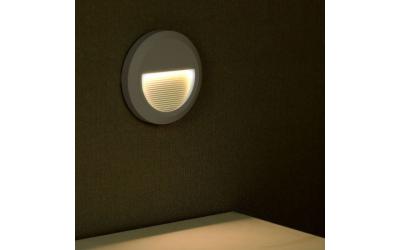 LED nástenné svietidlo kruh 2 W denná biela šedé IP65