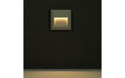 LED nástenné svietidlo štvorec 2 W denná biela biele IP65
