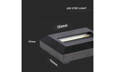 LED nástenné svietidlo štvorec 2 W denná biela čierne IP65