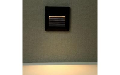 LED nástenné svietidlo štvorec 2 W teplá biela čierne IP65