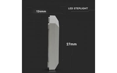 LED nástenné svietidlo štvorec 2 W teplá biela šedé IP65