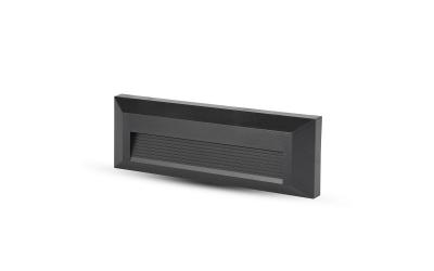 LED nástenné svietidlo obdĺžnik 3 W teplá biela čierne IP65