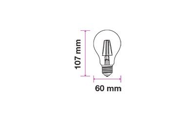 LED žiarovka filament E27 6 W teplá biela klasická číra 5 rokov záruka