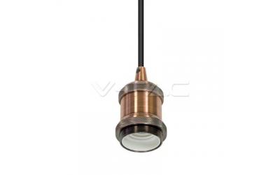 Kovový úchyt na E27 žiarovku červený bronz