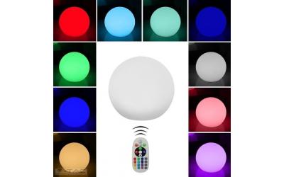 Nabíjateľné záhradné dekoratívne svietidlo guľa RGB priemer 30 cm IP65