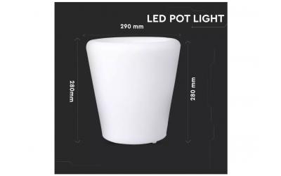 Nabíjateľné záhradné dekoratívne svietidlo kvetináč RGB 28x29 cm IP54