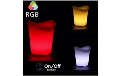 Nabíjateľné záhradné dekoratívne svietidlo kýblik na ľad RGB 29x33 cm IP54