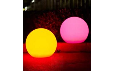 Nabíjateľné záhradné dekoratívne svietidlo guľa RGB priemer 40 cm IP65