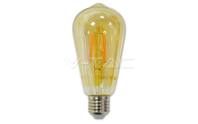 LED žiarovka "retro štýl" s jantárovým sklom E27 6W  teplá biela (2200K)