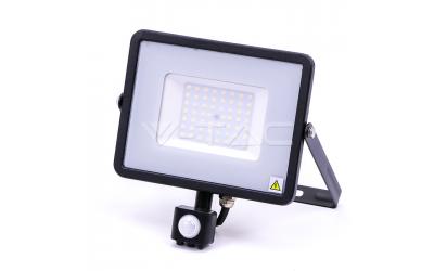 LED reflektor so senzorom 50 W studená biela čierny 5 rokov záruka
