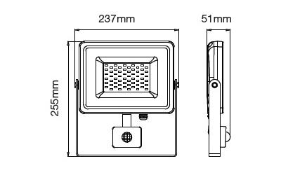 LED reflektor so senzorom 50 W studená biela čierny 5 rokov záruka