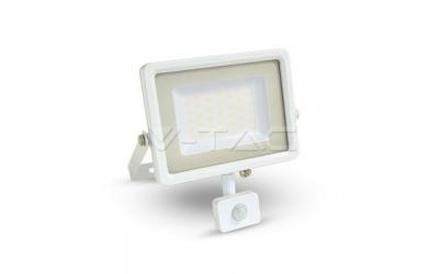 LED reflektor SLIM so senzorom 50 W studená biela biely