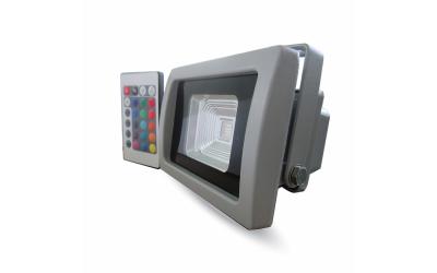 RGB LED reflektor 10 W s IR ovládaním šedý