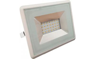 LED reflektor 10 W studená biela biely
