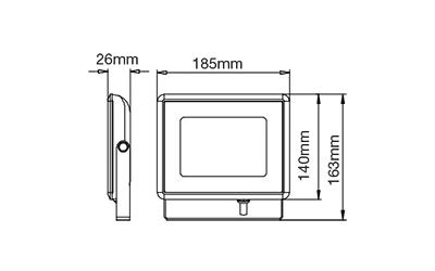 LED reflektor 30 W studená biela čierny