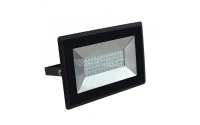LED reflektor 50 W studená biela čierny