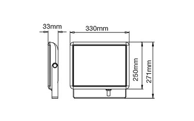 LED reflektor SLIM 100 W studená biela čierny