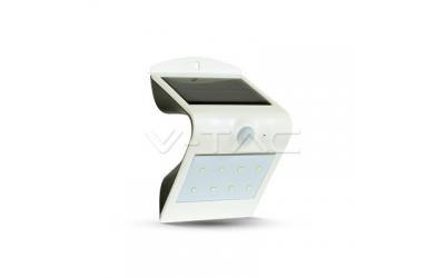LED solárne nástenné svietidlo 1,5 W bielo-čierne so senzorom