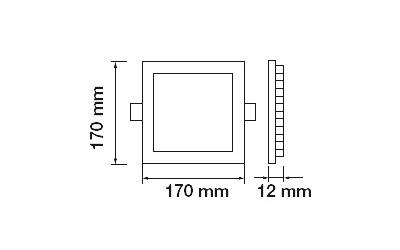 Štvorcový LED panel zapustený 12W teplá biela 5-ročná záruka
