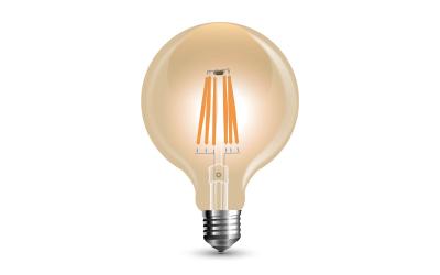 LED žiarovka E27 6 W G95 AMBER teplá biela stmievateľná