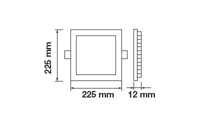 Štvorcový LED panel zapustený 18 W denná biela 5-ročná záruka