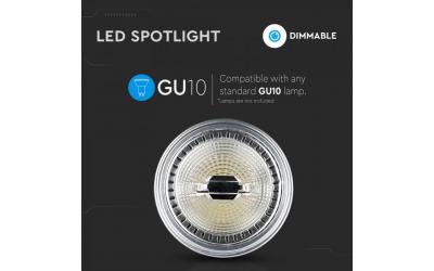 Stmievateľná AR111 bodová LED žiarovka GU10 12 W denná biela 40° hliníková
