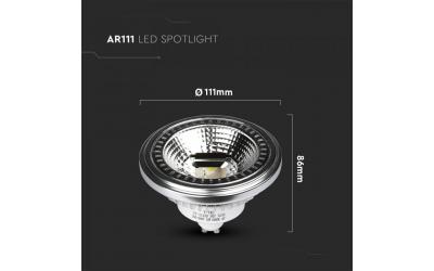 Stmievateľná AR111 bodová LED žiarovka GU10 12 W denná biela 40° hliníková