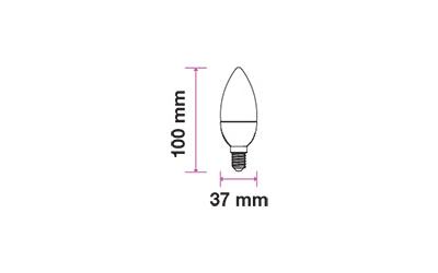 LED žiarovka E14 sviečka filament 6 W denná biela číra 