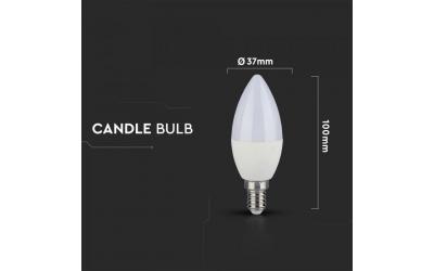 LED žiarovka E14 sviečka 5,5 W s verným podaním farieb CRi 95+ studená biela