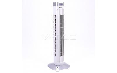 Ventilátor stojanový 90 cm 55 W s diaľkovým ovládaním biely