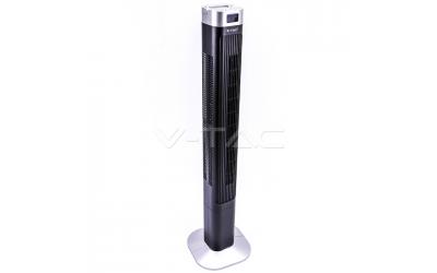 Ventilátor stojanový 120 cm 55 W s diaľkovým ovládaním čierny