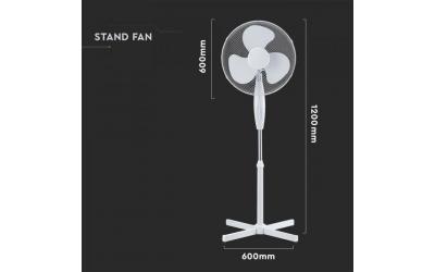Stojanový ventilátor 40 W biely 