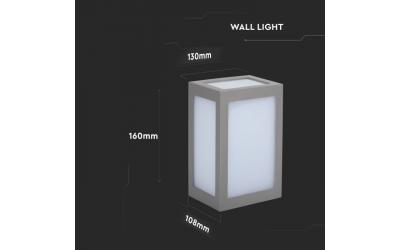 LED nástenné svietidlo kváder 12 W denná biela IP65 šedé