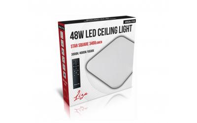 LED stropné svietidlo LIZA SQUARE STAR 48 W so zmenou farby svetla a stmievaním cez DO 
