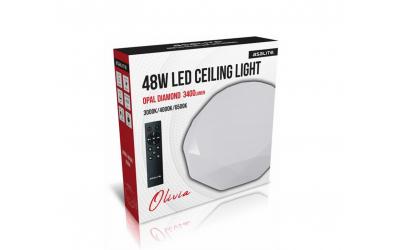 LED stropné svietidlo OLIVIA DIAMOND OPAL 48 W so zmenou farby svetla a stmievaním cez DO 