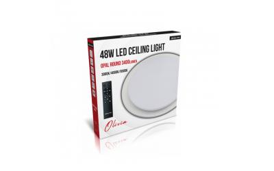 LED stropné svietidlo OLIVIA ROUND OPAL 48 W so zmenou farby svetla a stmievaním cez DO 