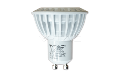Bodová LED žiarovka GU10 6W studená biela 110° COB