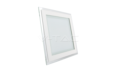 LED panel štvorcový, 12 W, 3v1 meniaci farbu, 120°, zabudovateľný, hliník+ sklo, SMD 2835