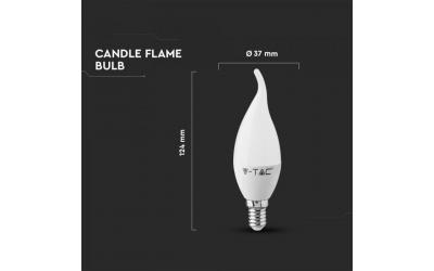 LED žiarovka E14 5,5 W sviečka so špičkou teplá biela 5 rokov záruka