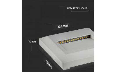 LED nástenné svietidlo štvorec 2 W denná biela biele IP65