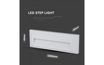 LED nástenné svietidlo obdĺžnik 3 W denná biela biele IP65