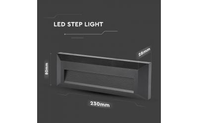 LED nástenné svietidlo obdĺžnik 3 W denná biela čierne IP65