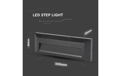 LED nástenné svietidlo obdĺžnik 3 W teplá biela čierne IP65