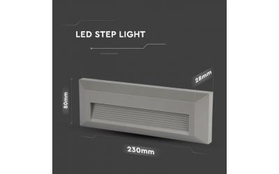 LED nástenné svietidlo obdĺžnik 3 W denná biela šedé IP65