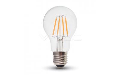 LED žiarovka filament E27 6 W teplá biela klasická číra 5 rokov záruka