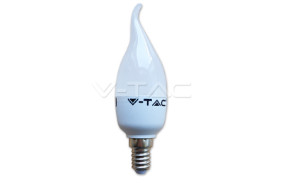 LED žiarovka E14 sviečka so špičkou 4 W teplá biela plastová