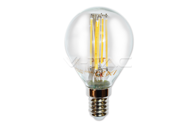 LED žiarovka filament E14 hruška 4W teplá biela sklená