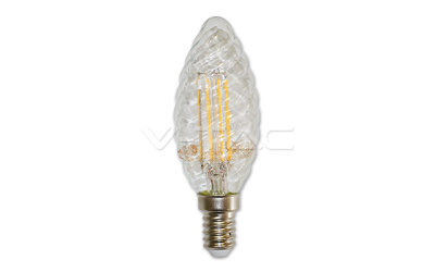 LED "retro" žiarovka sviečka E14 4W TWIST dizajn teplá biela